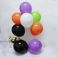 26pcs/Set Balloon With Ribbons, 10 Inch Black, Orange, White, Purple, Green Balloons For Party Decoration - Set - View 7