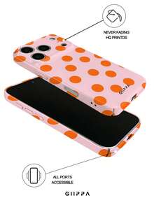 GIIPPA 1 chiếc ốp lưng điện thoại màu hồng nhạt phối họa tiết chấm bi cam cho iPhone 17 Pro Max, tương thích với iPhone 16 Pro Max, 15 Pro Max, 14 Pro Max, ốp lưng điện thoại phong cách Hàn Quốc thời trang và độc đáo, phù hợp với các dòng 11/12/13/14/15/108 Pro Max Plus, thiết kế thanh lịch phù hợp cho cả nam và nữ, món quà lý tưởng cho bạn gái vào dịp Giáng sinh, Lễ tình nhân, Lễ Phục sinh, mùa cưới và sinh nhật. - Nhiều màu - Xem 3