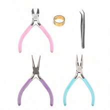 KLONKEE 6pcs Jewelry Making Tool Kit, Including Pliers Tool Set, Large Rectangular Felt Bead Mat, Bead Design Board With Centimeter Scale, Bead Tray, Needles, Round-Nose And Wire Cutter, Suitable For Handmade Jewelry, Bead Repair, Wire Wrapping, Beads And Crafts - Multicolor - View 12