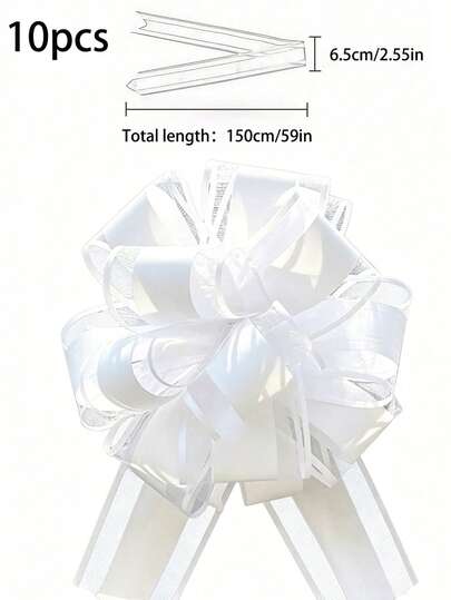 6/10pcs Large Colorful Reusable Decorative Bows, Suitable For Wedding Decor, Gift Wrapping, Birthday Party, Floral Decoration, And Christmas Gifts. Chair Bows, Car Bow Decor