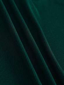 con abertura Top tank & de cintura con cordón Shorts deportivos - Verde Oscuro - Ver 4