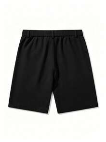 Women's Solid Color Button Casual Versatile Daily Outing Shorts Black Summer, Effortless Style - Black - View 3