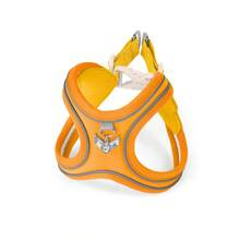 小型宠物胸背带，柔软轻便的套入式狗狗背心，环绕式透气网眼宠物胸带，反光安全便捷牵引绳，适合小型犬和猫咪 - 彩色 - 查看 30