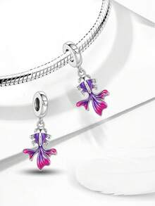 1pc Betta Fish Pendant, Suitable For DIY Bracelets, Necklaces And Other Jewelry Making, Perfect Gift For Women - Beads - View 6