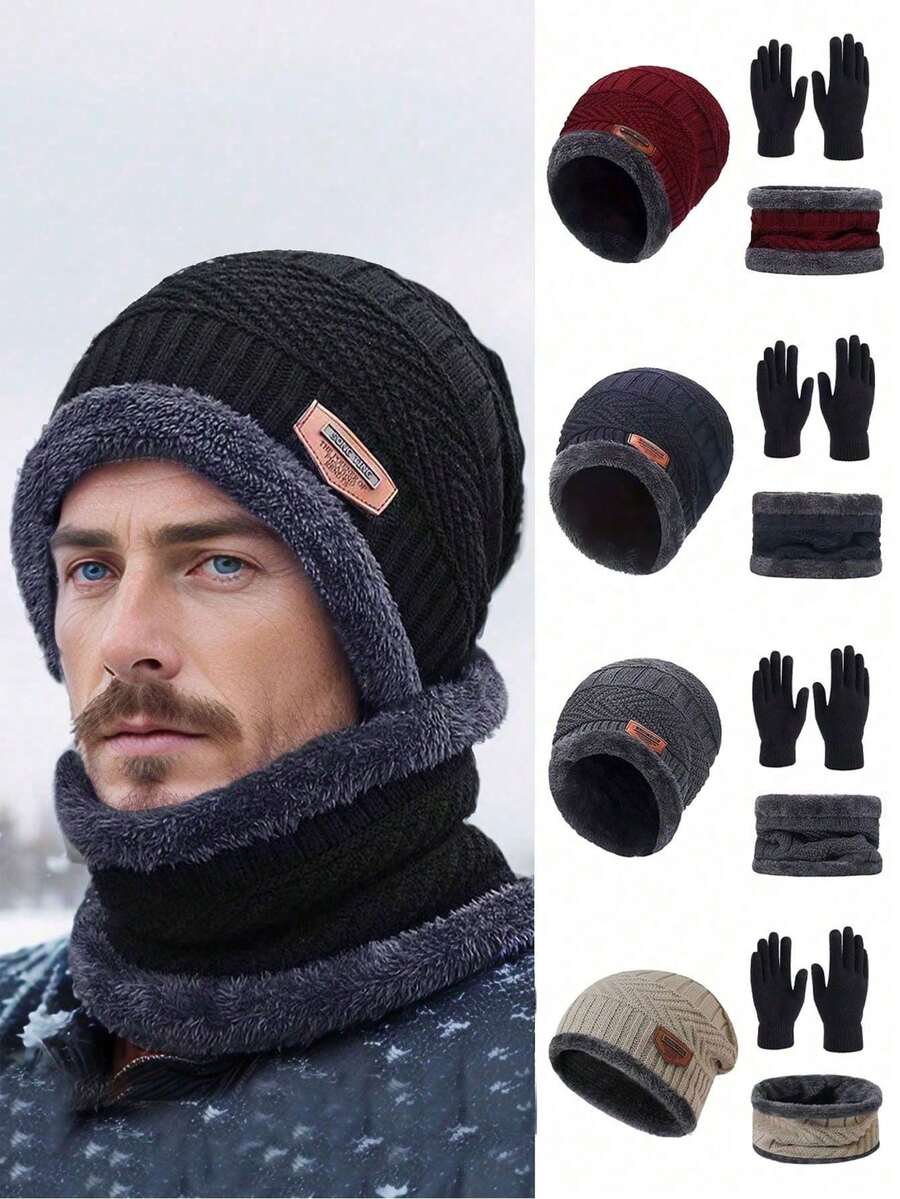 1/2pcs Unisex Winter Ear Warmer Hat, Warm Knitted Beanie Cap For Cycling, Skating, Daily Wear - Style B - View 1