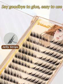 Waloshow 120 sợi mi giả lông chồn mềm mại, tự dính, dày 0.07mm, dài 10-14mm, thích hợp cho trang điểm hàng ngày, dự tiệc, dễ sử dụng, hiệu ứng 3D tự nhiên, dễ dàng gắn lên mắt, có thể tái sử dụng, cụm mi giả, mi giả riêng lẻ. - C - Xem 3