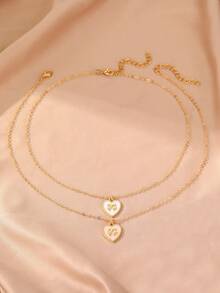 1pc/2pcs Girls Oil Drop Heart Necklace Set, Suitable For Daily Decoration - Multicolor - View 7