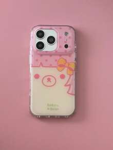 Funny Polka Dot Alien Cat Design Transparent Anti-Drop Soft Phone Case For IPhone 16/15 Pro Max, Unique Aesthetic For IPhone 14/13/12 Pro - Pink - View 7