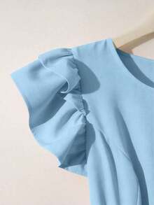 Vestido de línea A con decoración de cadena de perlas y mangas acampanadas, adecuado para salidas diarias, citas, fiestas, graduaciones, vacaciones y el Día de San Valentín - Gris - Ver 3