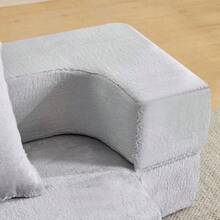 Convertible Sofa In A Modern Design, Double-Functional, No Assembly Required, Easy To Transport, Suitable For Living Rooms, Guest Rooms, Bedrooms And Other Rooms. - Light Grey - View 9