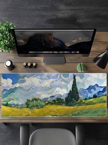 Large Gaming Mouse Pad, Suitable For Gaming, Home Office, Computer Keyboard And Laptop Desk, With Anti-Slip Rubber Edges And Decorative Stitching - View 2
