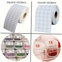 Diamond Painting Accessory Labels, Storage Container Stickers, Product Name And Number Labels, White Stickers Small Blank Self-Adhesive Writable Square And Round Stickers, 5D DIY Diamond Painting Tools - Sets - View 3