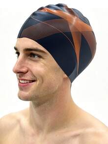 Adult Silicone Swim Cap, Soft Stretch Non-Slip, Printed Colorful Swimming Cap, High Elasticity, For Water Sports Training, Unisex – Comfortable Fit Without Headache, Suitable For Short/Long Hair, Keeps Hair Dry - Multicolor - View 13