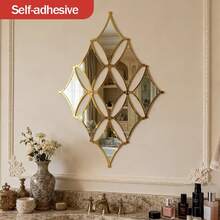9pcs Acrylic European Style Living Room Decorative Mirror, Light Luxury Wall-Mounted Soft Mirror, Entryway Wall Decor, Dining Room Background Wall Creative Hanging - one-size - View 3