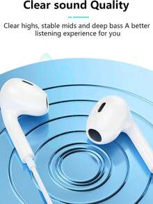 Type-C 有線入耳式耳機 HiFi 立體聲，附麥克風、音量控制、降噪，適合音樂愛好者、線上課程、遊戲、視訊通話、旅行 - 白色 - 查看 9