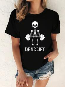 Camiseta Casual de Vacaciones para Mujer, Dae-er-In, Camiseta de Moda con Cuello Redondo para Mujer. - Verde - Ver 11