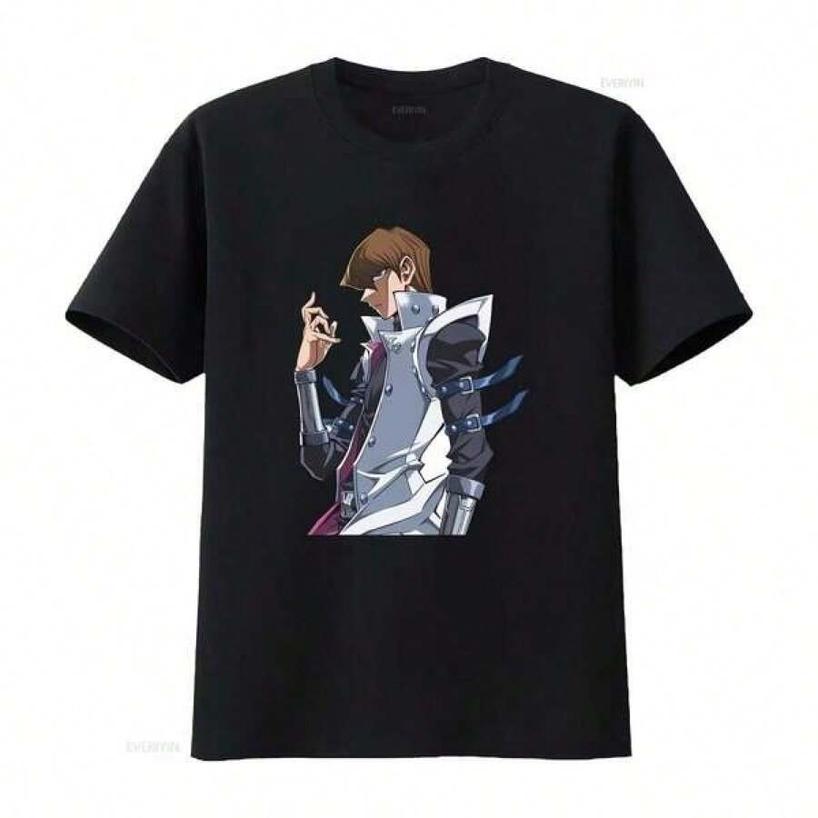 Seto Kaiba Dragon Hero Yugi YGO TCG Nueva Camiseta Orgánica para Hombre, Estilo Vintage, Lavada, Ropa de Diseñador, Cómoda.jpg - Negro - Ver 1
