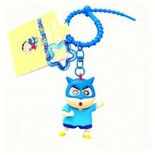 MINISO Crayon Shin-Chan Cartoon Keychain With Playful Expressions, Ideal For Backpack, Handbag, Or Key Decoration, Fun Collectible Accessory, Vibrant And Durable Design, Multiple Styles Available - Baby Blue - View 6