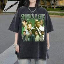 Shawn and Gus Psych TV Show Vintage Style-Shirt - Negro - Ver 10