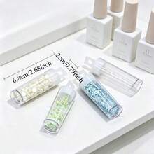 1/3/10 piezas Caja de almacenamiento de perlas y rhinestones transparentes para decoración de uñas, caja organizadora de plástico con agujero para colgar, herramienta de manicura - Multicolor - Ver 11