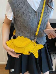 2026 New Quirky Fish Shaped Bag, Cute Personalized Handbag, Shoulder Crossbody Bag, Niche Design Phone Pouch For Women - Yellow - View 6