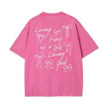 Living Proof Of A Loving God - Unisex Washed T-Shirt - 粉色 - 查看 4