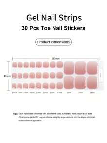 Stiker Kuku Kaki Gel Semi-Kering Musim Panas, Desain Kilauan Berkilau, Stok Tersedia Grosir, Tahan Air & Tahan Lama - Baby Pink - View 4
