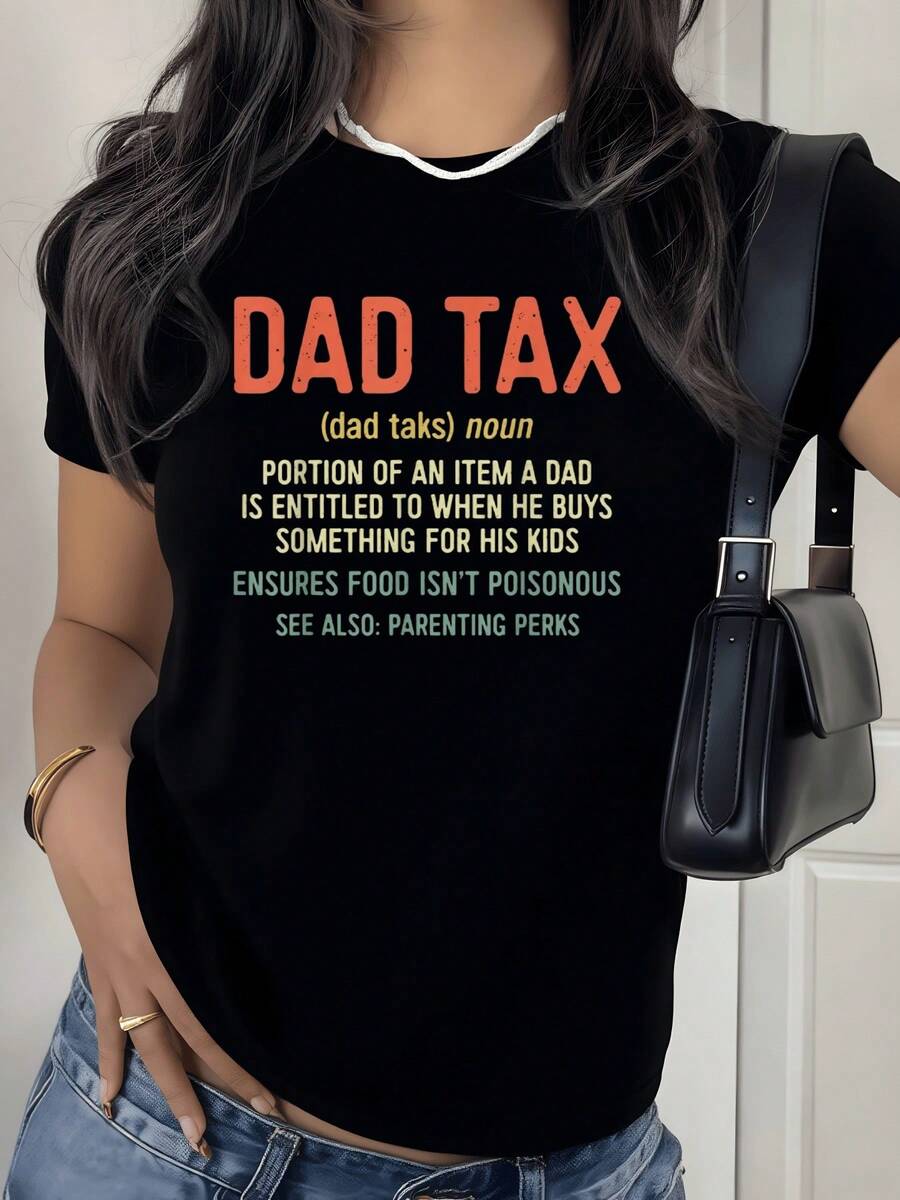 Parte de un artículo al que un papá tiene derecho cuando compra algo para sus hijos asegura que la comida no es venenosa beneficios de paternidad camiseta de mujer - Negro - Ver 1