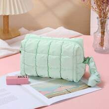1 túi đựng mỹ phẩm chần bông, túi đựng đồ trang điểm mềm mại, túi đựng đồ vệ sinh cá nhân du lịch dễ thương dành cho nữ, túi đựng mỹ phẩm dung tích lớn, túi đựng mỹ phẩm chần bông kiểu ví, túi đựng đồ vệ sinh cá nhân thiết yếu, phiên bản Giáng sinh dành cho nữ/bé gái - Xem 8