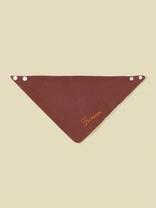1 pieza Babero triangular bordado con texto personalizado, regalo suave y cómodo para recién nacidos, adecuado para niños y niñas - Multicolor - Ver 10