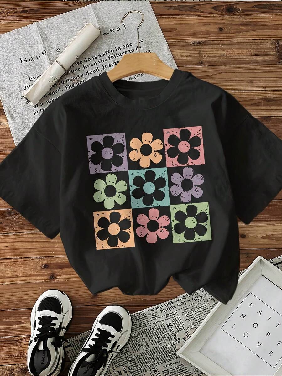 Camiseta de mujer para primavera y verano - Negro - Ver 1