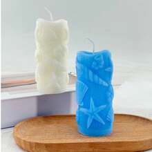 1pc Minimalist Geometric Seashell Pillar Candle, Summer Seasonal Holiday Candle, Atmosphere Candle For Wedding And Party Decor - 1PC - View 4