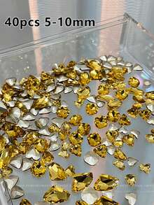 20/40pcs Campuran Permen Soda Ujung Lancip Rhinestone Warna-warni, Berlian Gula Es Berbentuk Hati Kristal, Dekorasi Seni Kuku, Hiasan Kuku - MultiWarna - View 21