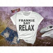 Camiseta de la serie de televisión Friends 100% algodón |     Frankie Diga Relájese |     Camiseta de amigos |     Camiseta para damas |     Camiseta de la serie de los 90 |     Comedia |     comedia |     Ross Geller. |     Rachel Green Slightly para mujeres, gráfico versátil, estampado elegante, cuello redondo, manga corta, transpirable, unisex, cómodo, suave, ropa de diseñador, top para uso diario, suelto y cómodo. - Blanco - Ver 1
