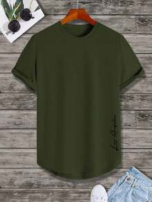 Manfinity LEGND Men's Letter Print T-Shirt - Pink - View 3
