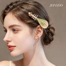 New Chinese Style Rose Pipa Hair Clip, Niche Side Bangs Clip, Creative Flyaway Hair Clip, Ancient Style Hair Accessory - Multicolor - View 2