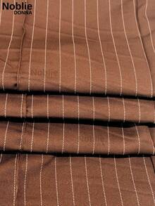 Set Of 2 Tailored Pinstripe Trousers - Elegant Autumn And Winter - 1個黑色 1個棕色 - 查看 4