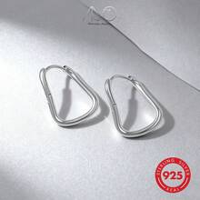 1 件 925 纯银几何极简设计耳环，独特个性化，适合日常、度假、派对佩戴，也是送给家人、朋友、节日或生日的礼物。 - 銀色 - 查看 5