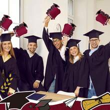 12 pièces Éventails à main silhouette de remise des diplômes, fournitures de fête de remise des diplômes personnalisées 2026, cadre photo DIY vierge, cadeaux de fête de remise des diplômes - Multicolore - Voir 6