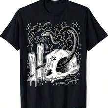 Camiseta con Diseño de Sonrisa Espeluznante, Ojos de Terror, Arte Oscuro Minimalista, Estilo Vintage, Ligeramente Elegante, Transpirable, Unisex, a la Moda - Negro 2 - Ver 11
