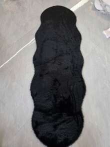 1pc, Brown Soft Faux Fur Rug - Brown Fluffy Area Rug - Machine Washable Fluffy Chair Cover/Sofa Cover - Suitable For Bedroom, Living Room, Especially For Winter Home Use, Suede Bottom, Perfect For Winter Women's Home Decor, Bedroom Rug, Dressing Room Rug, Warm, Living Room Rug, Dining Room Rug, New Style This Year, Hot-Selling, Machine Washable, Made Of Faux Fur Material, Skin-Friendly And Soft, All-Season Style, Personalized Home, Fashion Home, Christmas, Gift, Celebration, Party Supplies, Christmas Decoration - Black - View 11