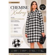 Checkered Shirt Dress With Buttons - màu đen - Xem 1