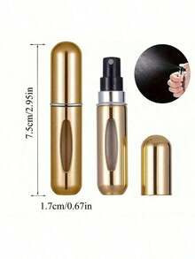 1Pcs,5ml Perfume Bottle With Bottom Filling, Perfume Bottle Self-Pump Type, , Refillable Spray Bottle, Portable Cosmetic Bottle Perfume Bottle - 粉色 - 查看 2