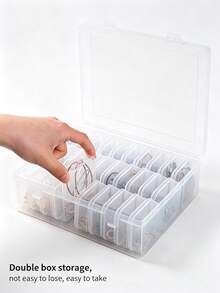 40/24/14pcs Small Boxes + 1pc Large Box - Plastic Storage Boxes, Containing Multiple Small Containers, Suitable For Storing Jewelry, Beads And Accessories. Rectangular Design, Made Of Durable Plastic Material, Convenient For Jewelry Organization. - Multicolor - View 9