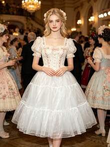 80cm/70cm/60cm/40cm/30cm Bridal Petticoat, 2-Layer/4-Layer Soft Tulle Skirt With Adjustable Waist/Length, Fluffy Underskirt For Wedding, Lolita Cosplay - Multicolor - View 8