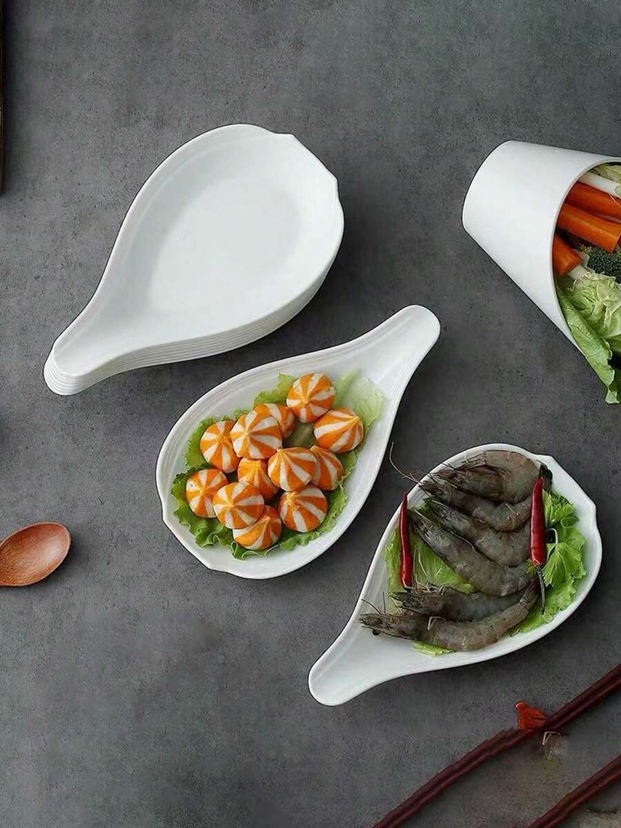 INS风格大勺盘,商用火锅餐具,带把手可沥水虾饺备料盘,小零食盘 - 查看 1