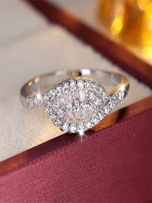 1 Stück Retro-Augen-förmiger Zirkonia-Ring, modischer mikro-eingelegter Zirkonia-Damenring, luxuriöser eleganter personalisierter Accessoire - Ring - Übersicht 9