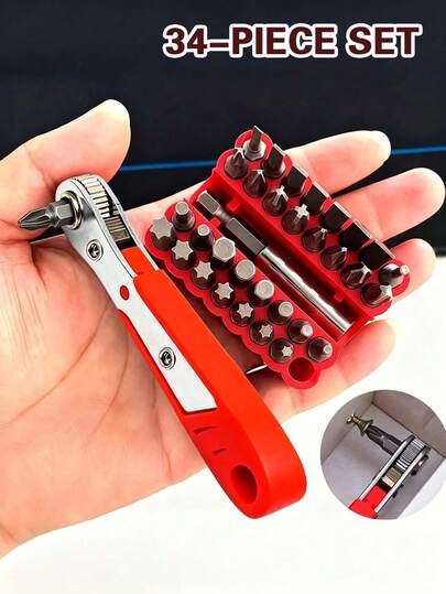 Bộ tua vít góc vuông có tay cầm xoay, cờ lê mini 36 răng với đầu xoay từ tính, dụng cụ sửa chữa chính xác bằng thép CR-V cho không gian chật hẹp, đa năng dùng cho gia đình/ô tô/sửa chữa máy móc.