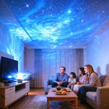 Luz de Proyección con Patrón de Nebulosa con Control Remoto y Control de Voz, Adecuada para Bar, Habitación, Cumpleaños, Navidad, Halloween, Decoración de Ambiente, Pequeño Regalo e Interacción Interior con Amigos y Familia - Lámpara decorativa Starlight - Ver 8