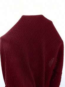 Nuevo vestido elegante y sexy de primavera/verano para citas, de cuello alto, con hebilla metálica, fruncido y sin mangas, de silueta ajustada para mujeres - Burdeos - Ver 8
